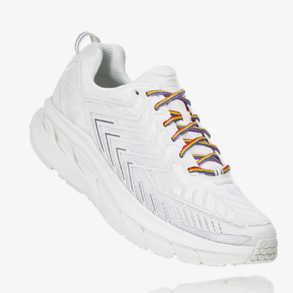 OUTDOOR VOICES WHITE RAINBOW HOKAS SIZE 9